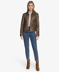 Andrew Marc Women's Addis Aviator Leather Jacket