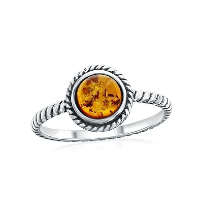Caribbean Treasures Sterling Silver, Round Amber
