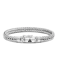 Sterling Silver Foxtail Oval 7mm Chain Bracelet, Medium 7.5