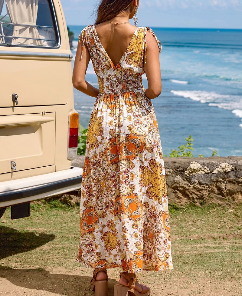 Cupshe Women's Turn the Page Paisley Maxi Beach Dress