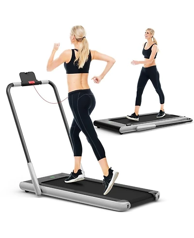 Akiudex 2-in-1 Folding Treadmill with Led Display and Remote