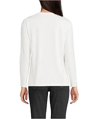 Lands' End Women's Supima Cotton Long Sleeve V-Neck T-Shirt