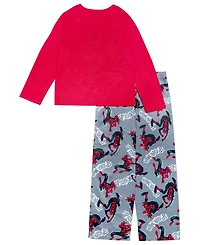 Ame Little and Big Boys 2-Piece Spiderman Long Sleeve Top Open Leg Pants Pajama Set