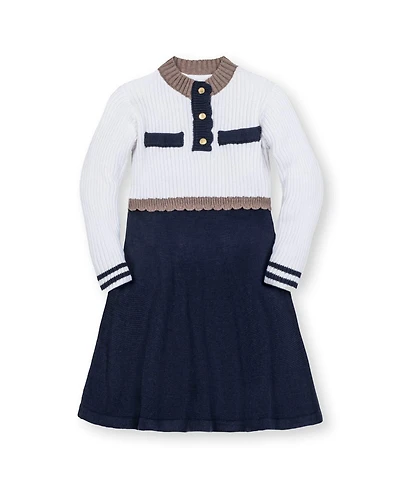 Hope & Henry Big Girls Organic Mock Neck Henley Sweater Dress