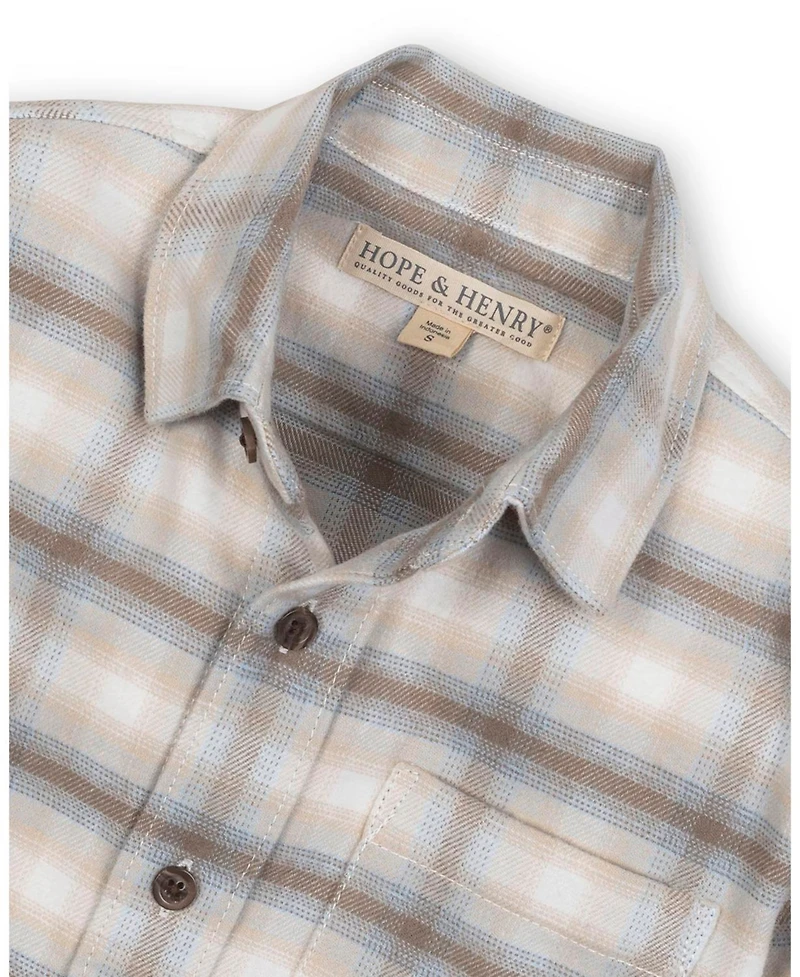 Hope & Henry Boys Long Sleeve Flannel Button Down Shirt