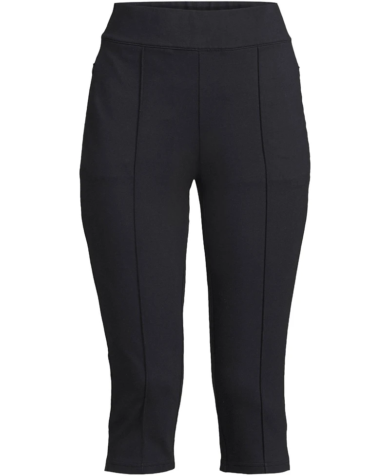 Lands' End Women's Plus Starfish High Rise Pintuck Capri Pants
