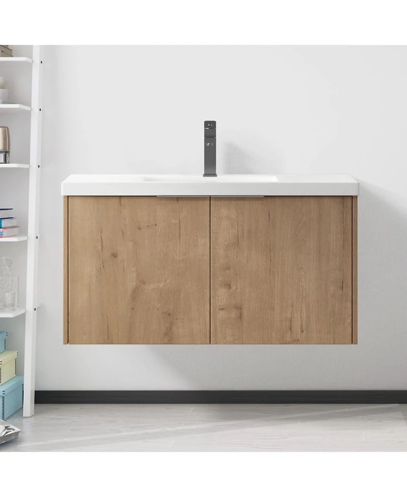Casainc 36 Inch Floating Bathroom Vanity with Sink and Soft-Close Double Doors