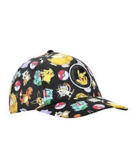 Pokemon Boys Pokemon Characters All-Over Print Youth Black Traditional Adjustable Hat