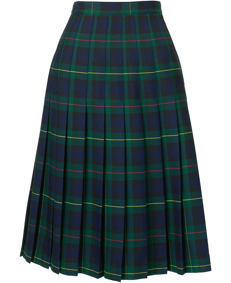 Lands' End Women's Below The Knee Plaid Pleated Skirt