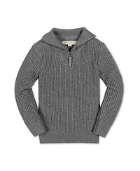 Hope & Henry Little and Big Boys' Organic Rib Knit Half Zip Pullover Sweater