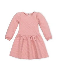 Hope & Henry Little and Big Girls' Long Sleeve Quilted Drop Waist Dress