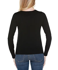 Belldini Women's Embellished Neckline Cardigan Sweater