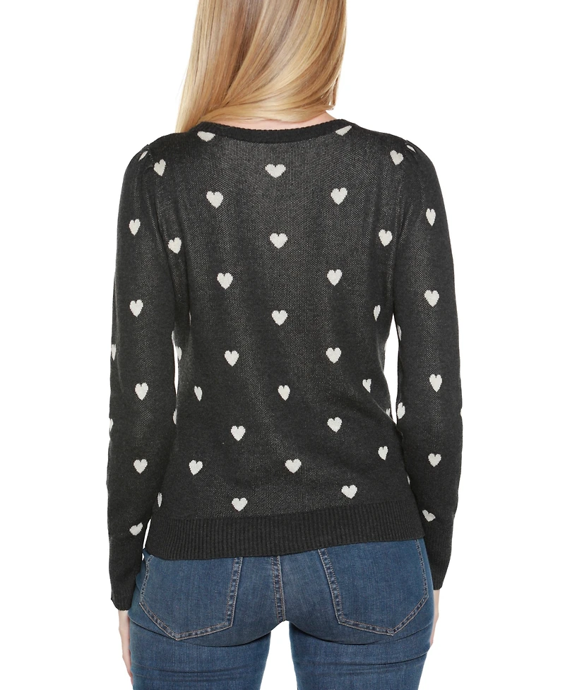 Belldini Women's Tiny Hearts Sweater