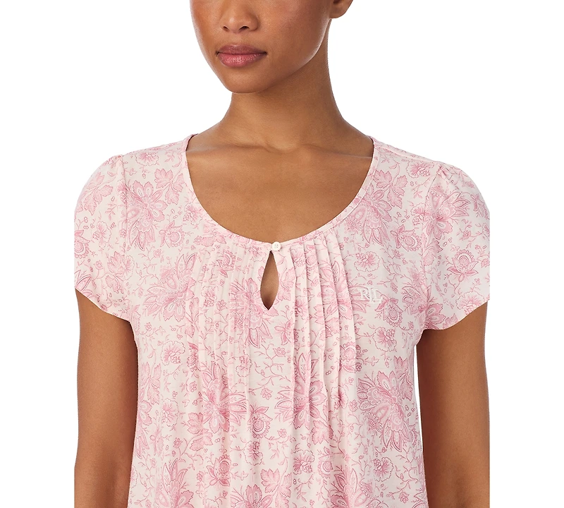 Lauren Ralph Women's Floral Flutter Sleeve Nightgown