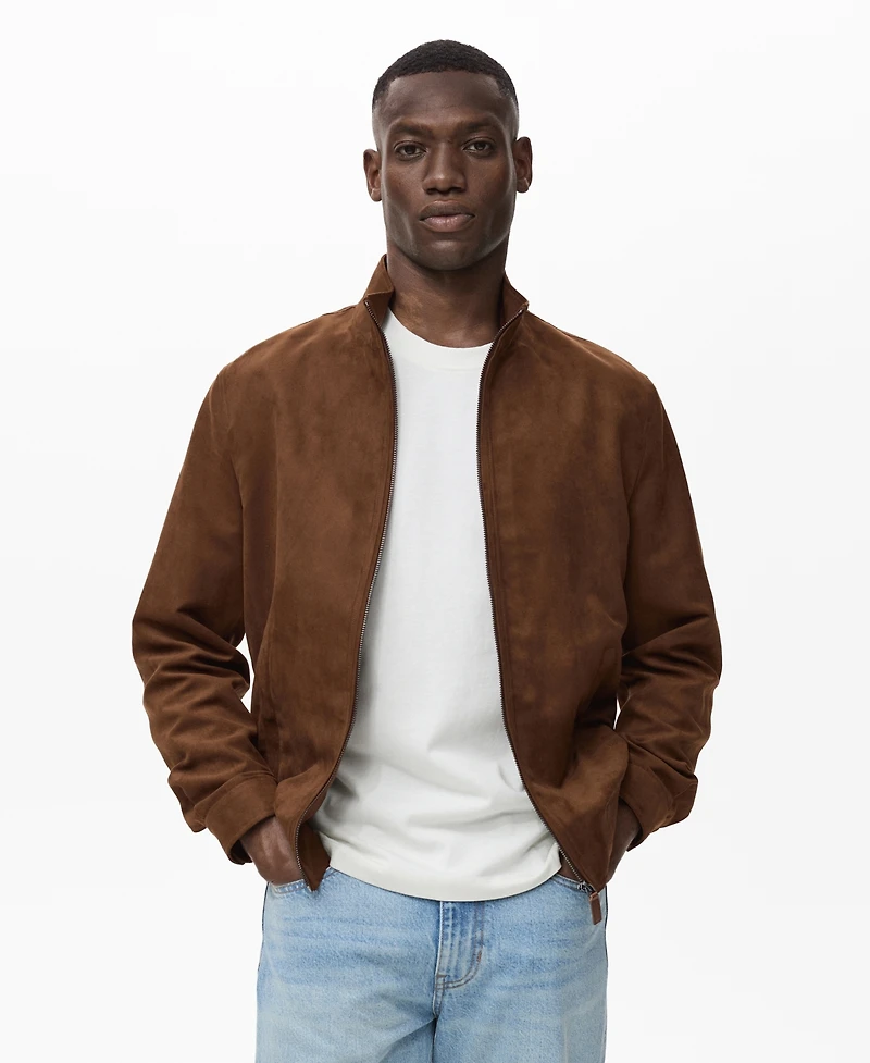 Mango Men's Suede Leather-Effect Jacket