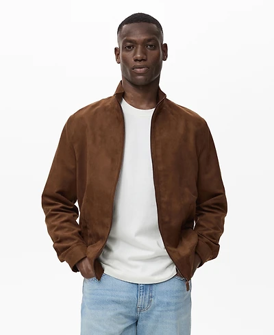 Mango Men's Suede Leather-Effect Jacket