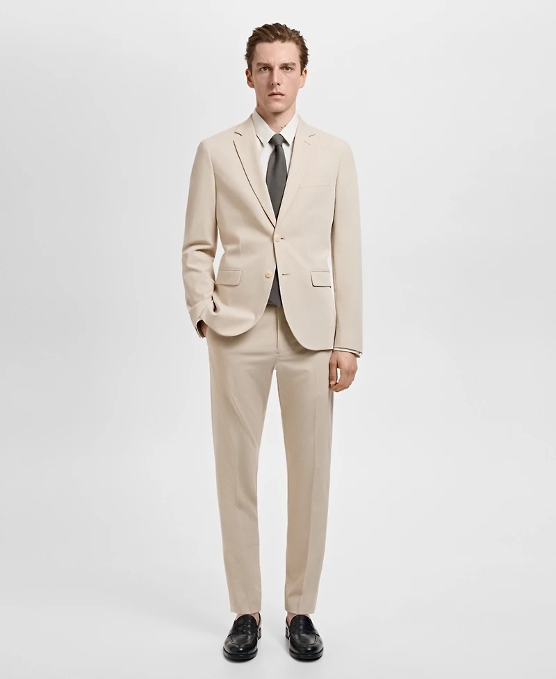 Mango Men's Stretch Fabric Super Slim-Fit Suit Pants