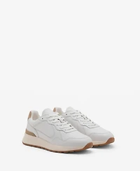 Mango Men's Leather Mixed Sneakers