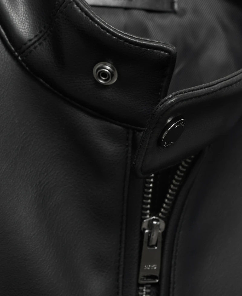 Mango Men's Zip-Up Leather-Effect Jacket