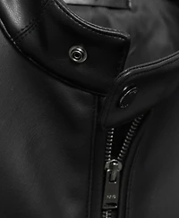 Mango Men's Zip-Up Leather-Effect Jacket