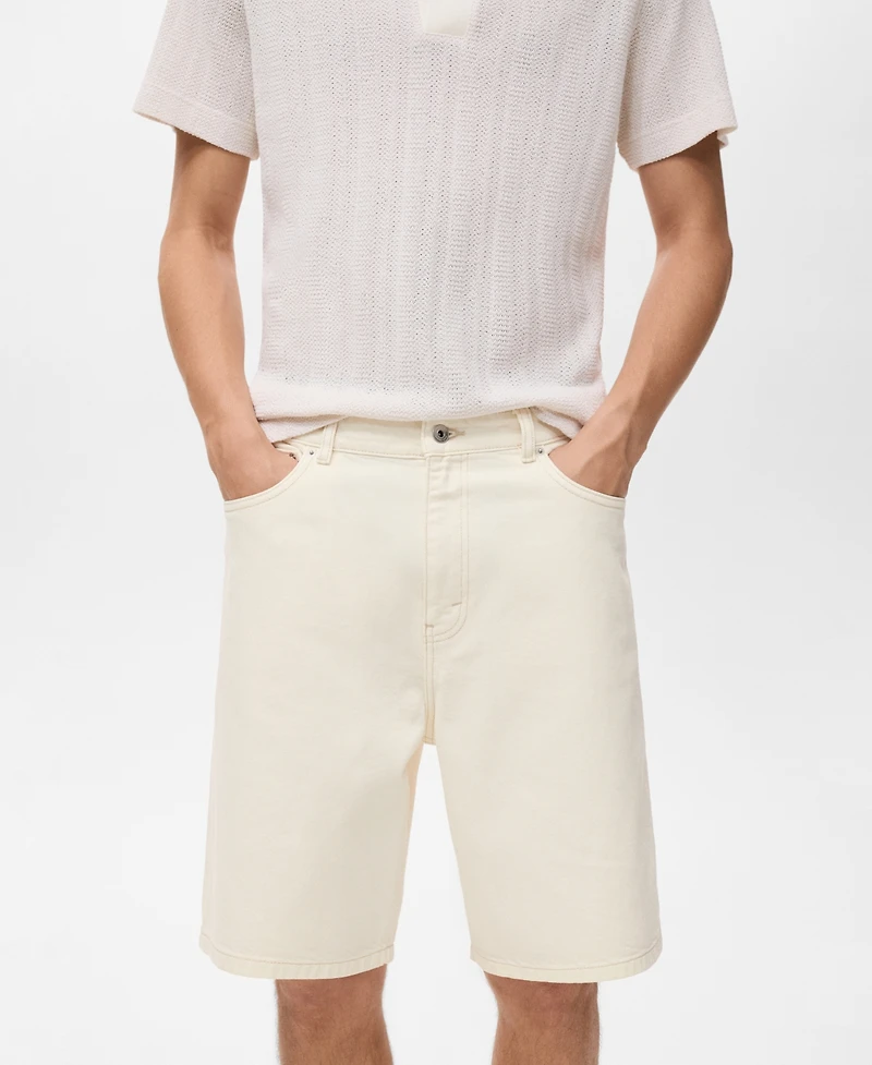 Mango Men's Denim Relaxed-Fit 9.53" Bermuda Shorts