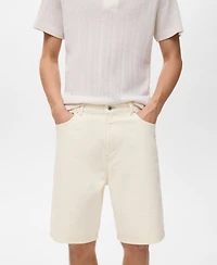 Mango Men's Denim Relaxed-Fit 9.53" Bermuda Shorts