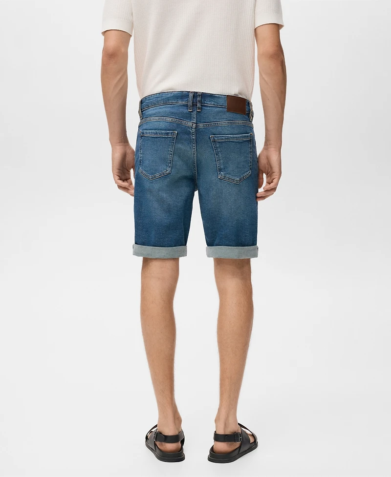Mango Men's Slim-Fit Denim Bermuda Shorts