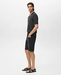 Mango Men's Slim-Fit Denim Bermuda Shorts