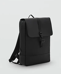 Mango Men's Rubberized Flap Closure Backpack