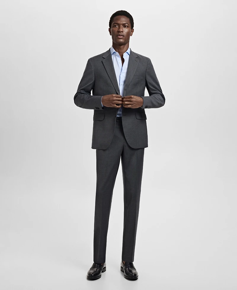 Mango Men's Slim Fit Structured Dress Shirt