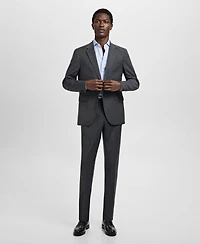 Mango Men's Slim Fit Structured Dress Shirt