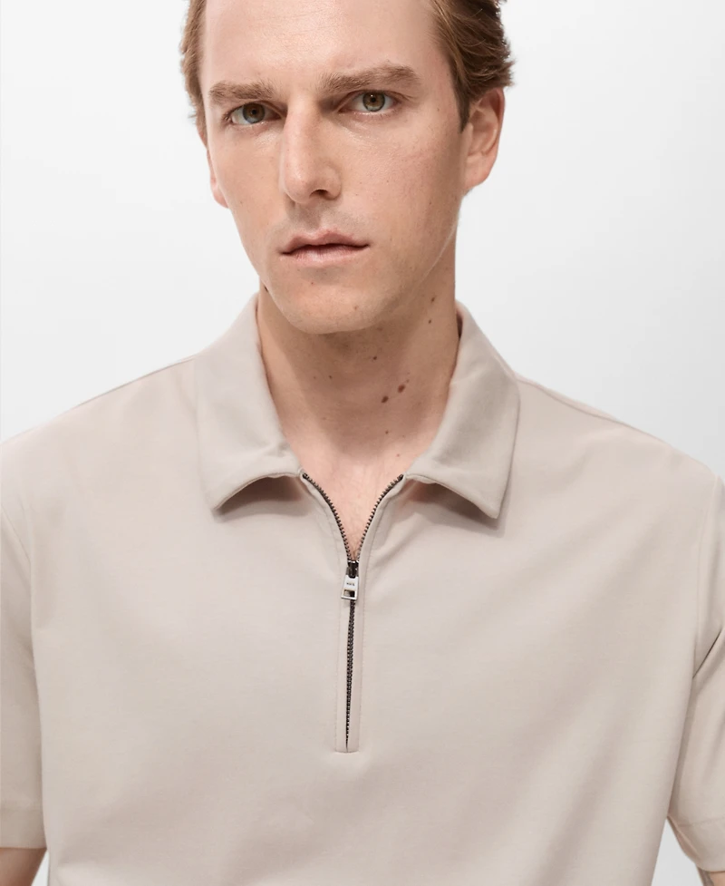 Mango Men's Zip Neck Polo Shirt