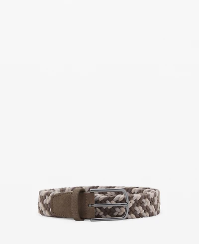 Mango Men's Braided Elastic Colored Belt