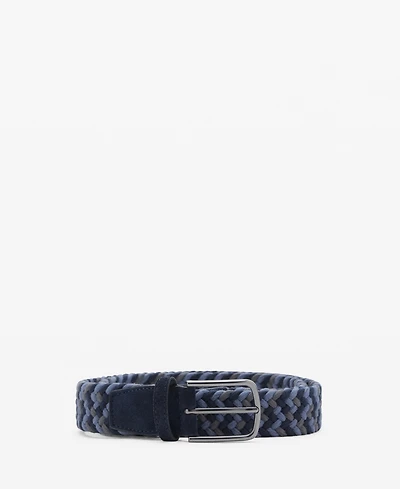 Mango Men's Braided Elastic Colored Belt