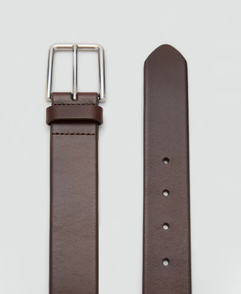 Mango Men's Buckle Leather Belt