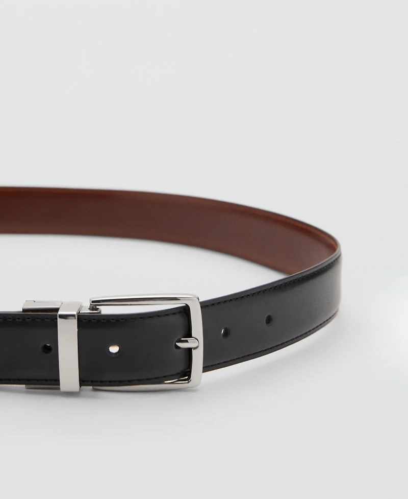 Mango Men's Reversible Suit Leather Belt
