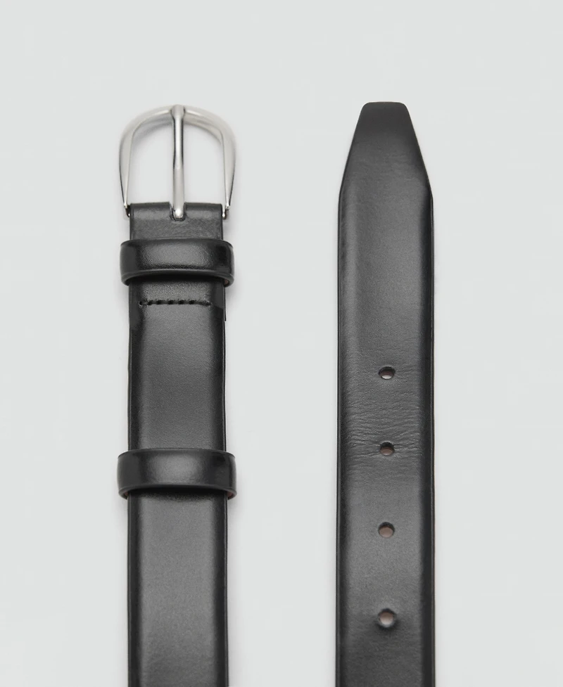 Mango Men's Buckle Leather Belt