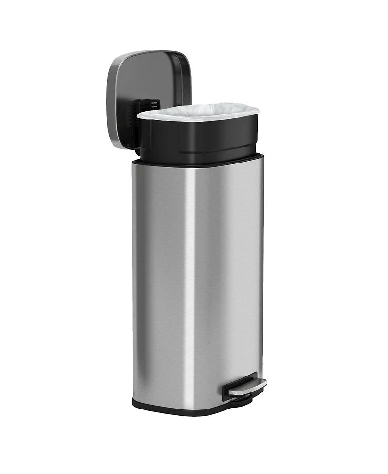 iTouchless 8 Gallon / 30 Liter SoftStep Stainless Steel Kitchen Trash Can with Odor Filter