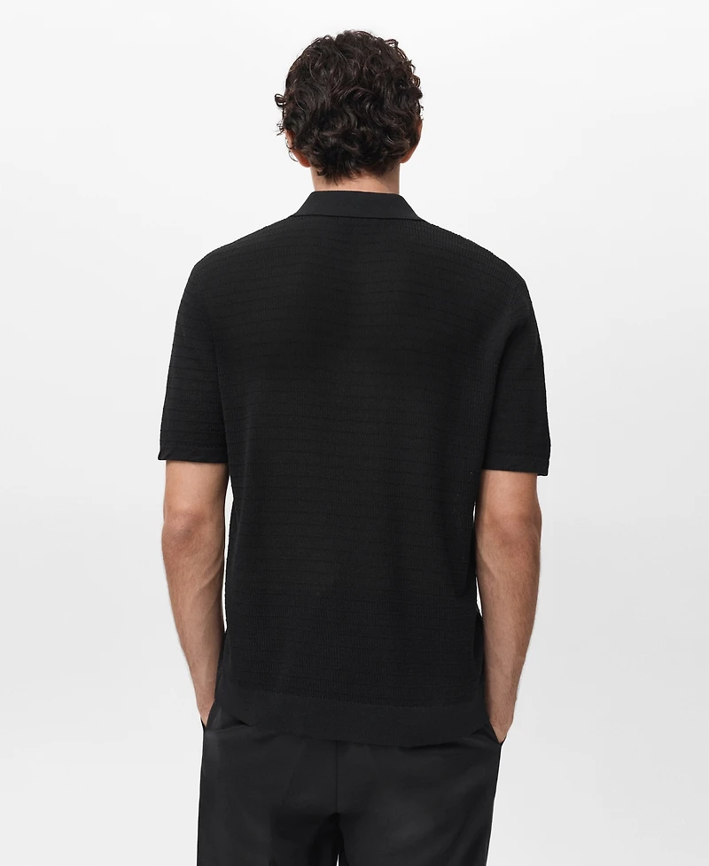 Mango Men's Fine-Knit Cotton Polo Shirt