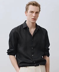 Mango Men's Linen Long Sleeve Shirt