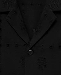 Mango Men's Embroidered Eyelet Details Shirt