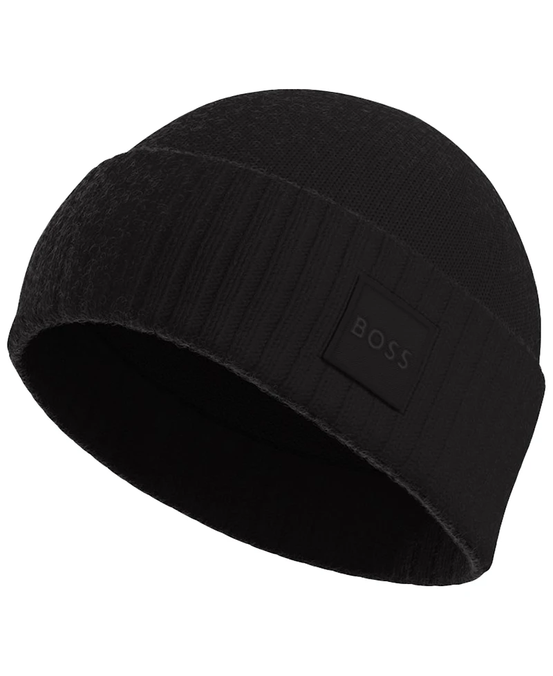 Hugo Boss Men's Akaio Turn-Up Beanie Hat