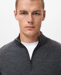 Mango Men's Perkins Neck Wool Sweater