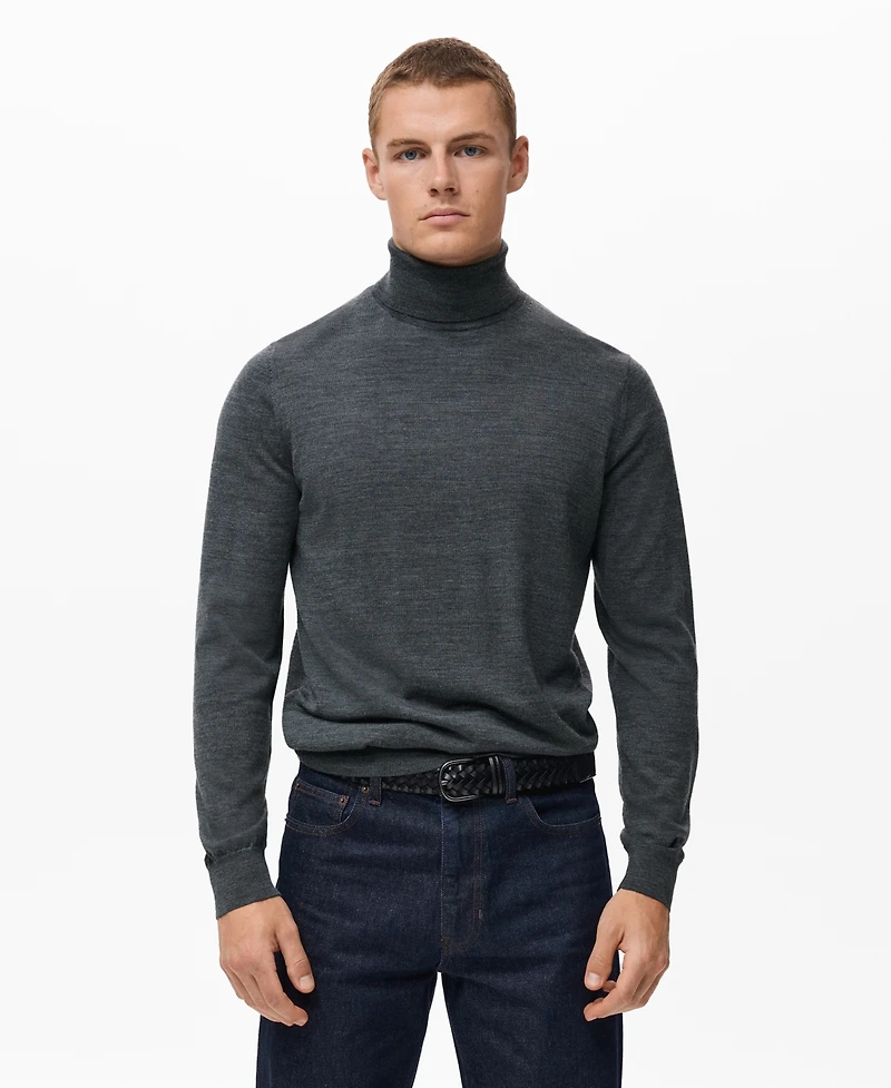 Mango Men's Wool Turtleneck Sweater