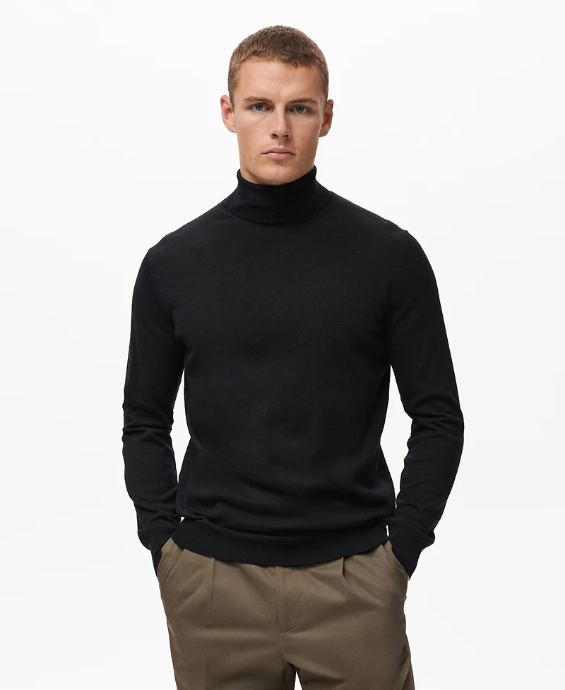 Mango Men's Wool Turtleneck Sweater