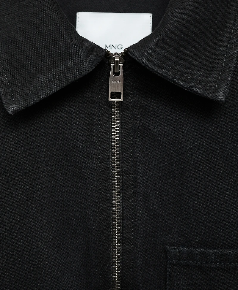 Mango Men's Pockets Denim Jacket