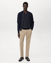 Mango Men's Zipped Knit Cardigan Sweater