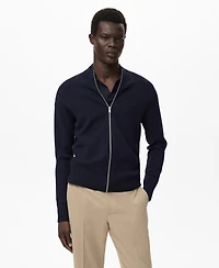 Mango Men's Zipped Knit Cardigan Sweater