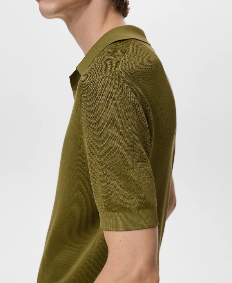 Mango Men's Fine-Knit Cotton Polo Shirt