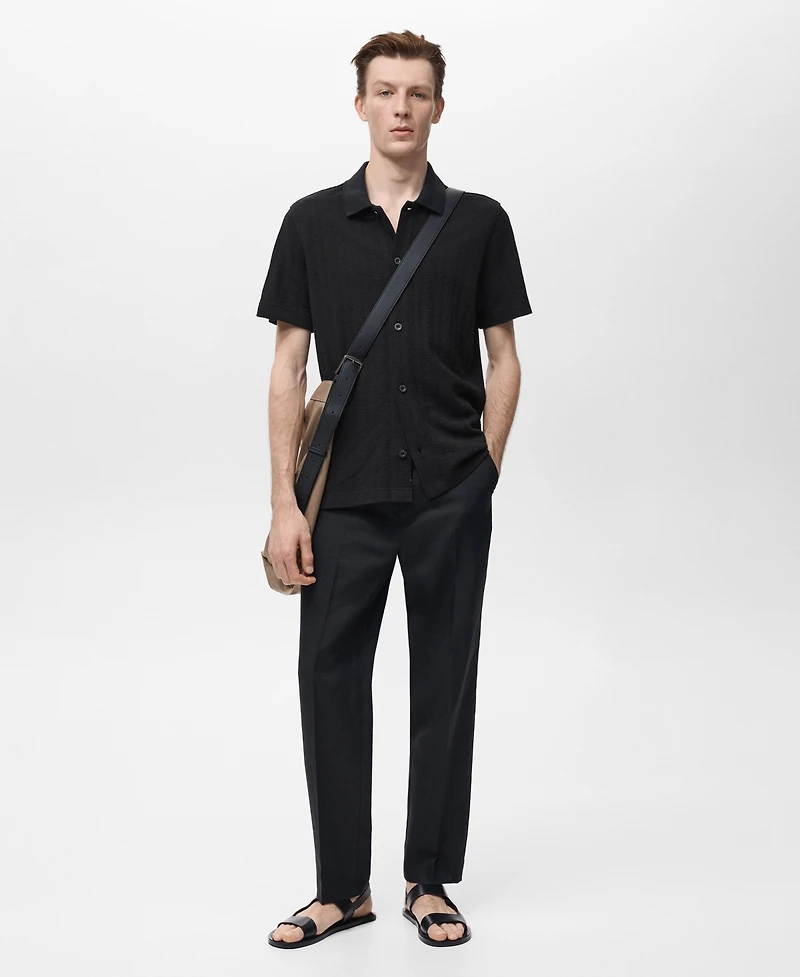 Mango Men's Structured Knitted Shirt